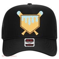 Baseball Drip Ice Cream Waffle Cone Bat Sports Hat thumb 0