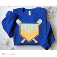Baseball Drip Ice Cream Waffle Cone Bat Sports Sweatshirt thumb 2