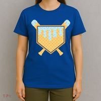 Baseball Drip Ice Cream Waffle Cone Bat Sports T-Shirt thumb 4