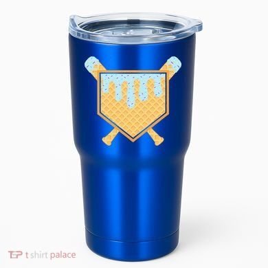 Baseball Drip Ice Cream Waffle Cone Bat Sports Tumbler