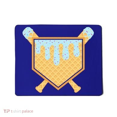 Baseball Drip Ice Cream Waffle Cone Bat Sports Mousepad