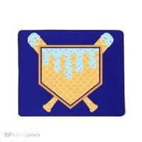 Baseball Drip Ice Cream Waffle Cone Bat Sports Mousepad thumb 0