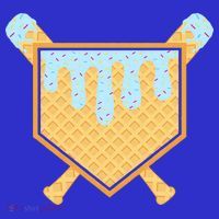 Baseball Drip Ice Cream Waffle Cone Bat Sports Mousepad thumb 1