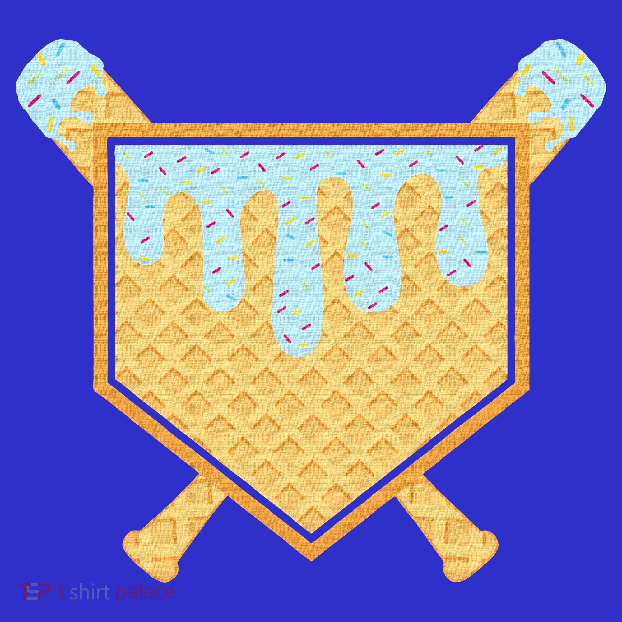 Baseball Drip Ice Cream Waffle Cone Bat Sports Mousepad