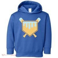 Baseball Drip Ice Cream Waffle Cone Bat Sports Toddler Hoodie thumb 0