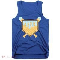 Baseball Drip Ice Cream Waffle Cone Bat Sports Tank Top thumb 0