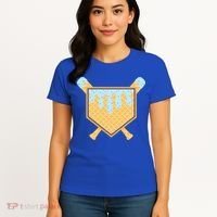 Baseball Drip Ice Cream Waffle Cone Bat Sports Women's T-Shirt thumb 4