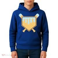 Baseball Drip Ice Cream Waffle Cone Bat Sports Kids Hoodie thumb 4