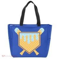 Baseball Drip Ice Cream Waffle Cone Bat Sports Tote Bag thumb 0