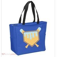 Baseball Drip Ice Cream Waffle Cone Bat Sports Tote Bag thumb 2