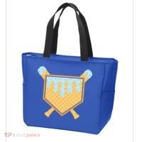 Baseball Drip Ice Cream Waffle Cone Bat Sports Tote Bag thumb 3