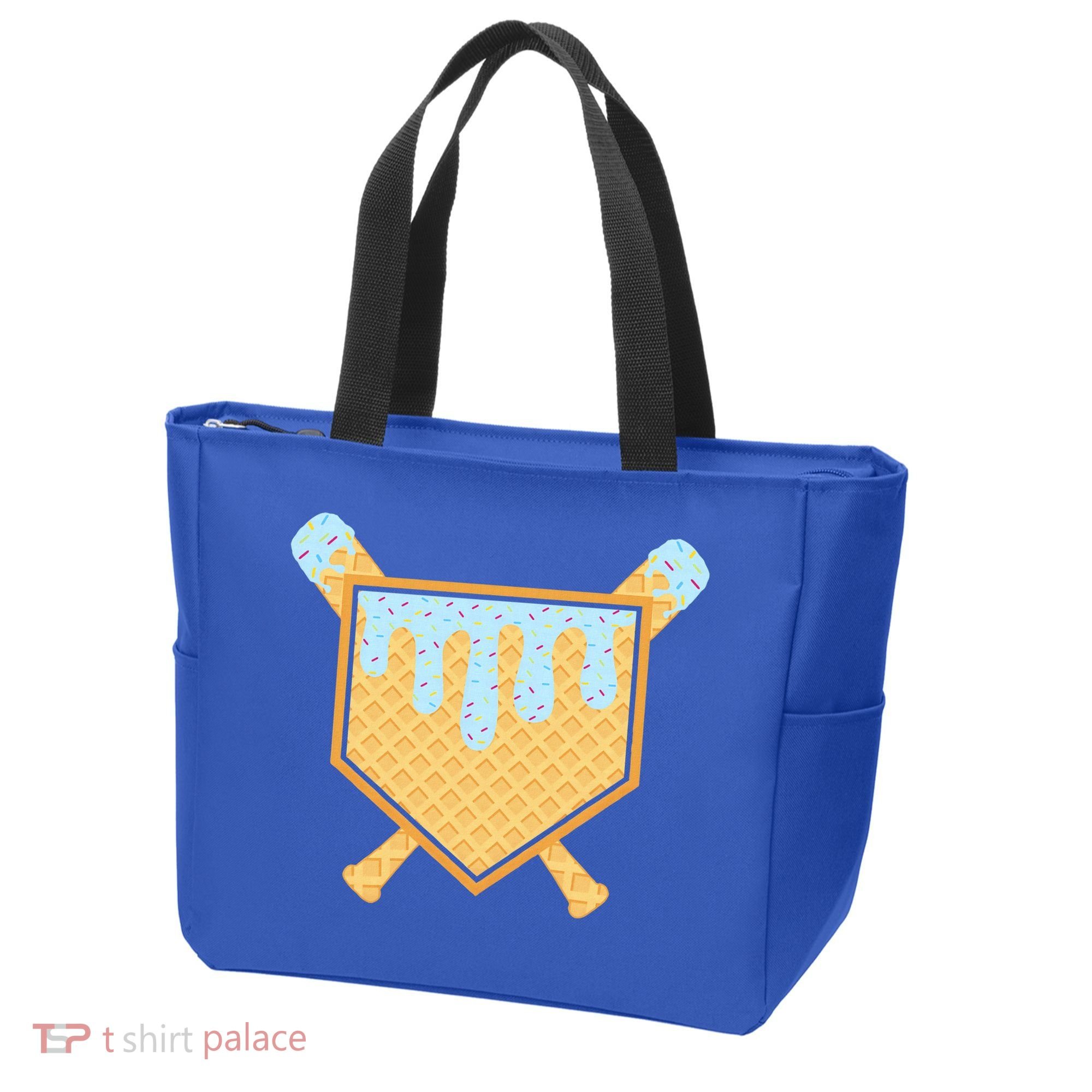Baseball Drip Ice Cream Waffle Cone Bat Sports Tote Bag
