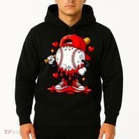 Baseball Drip Ice Cream Apparel Valentines Day Hoodie thumb 2