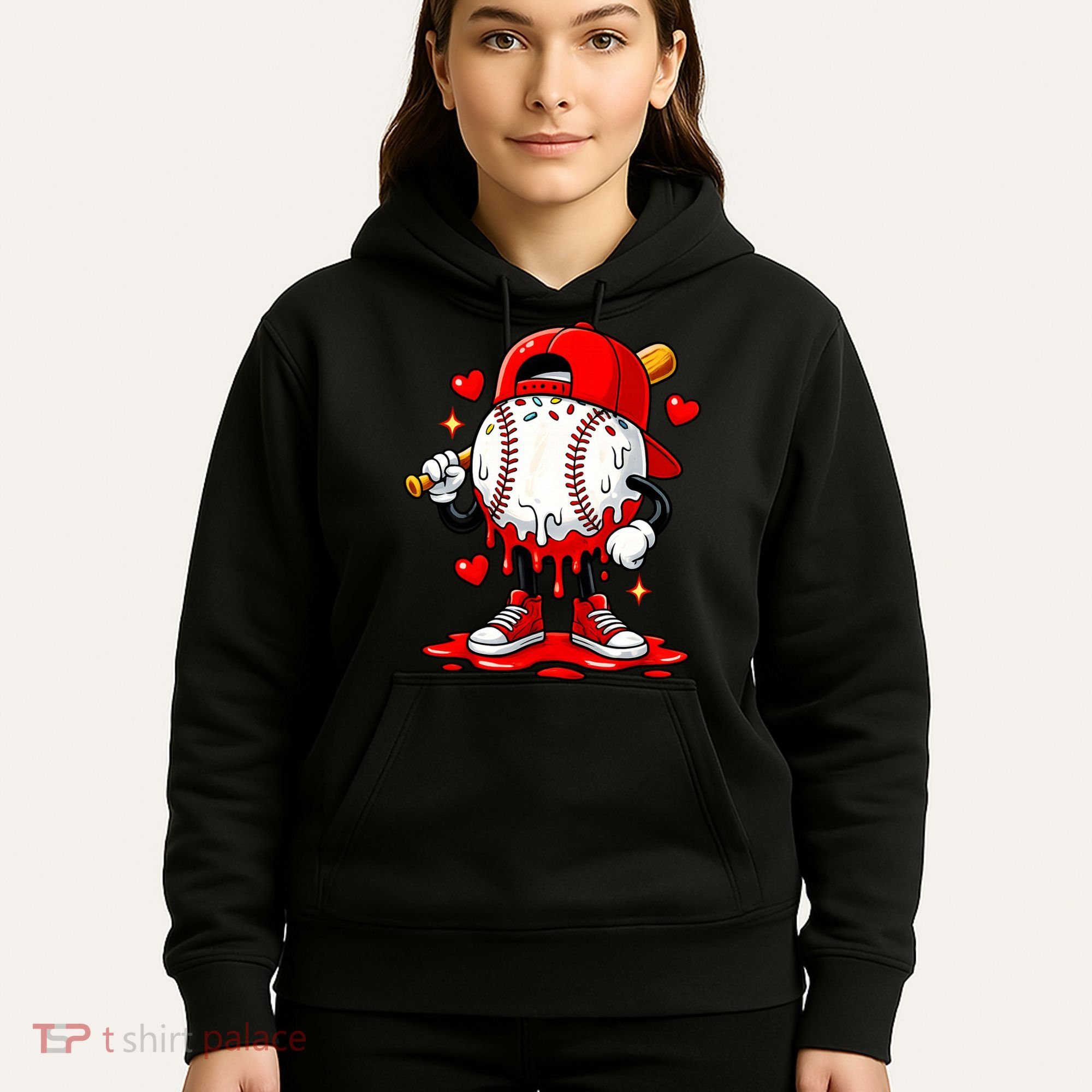 Baseball Drip Ice Cream Apparel Valentines Day Hoodie