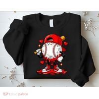 Baseball Drip Ice Cream Apparel Valentines Day Sweatshirt thumb 2