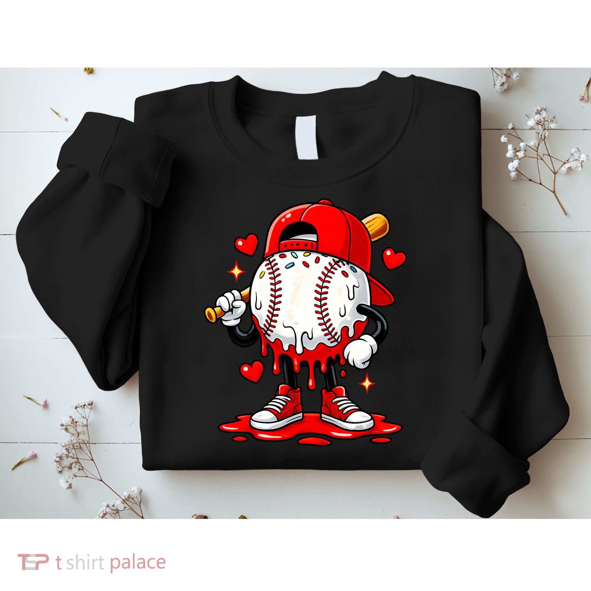 Baseball Drip Ice Cream Apparel Valentines Day Sweatshirt