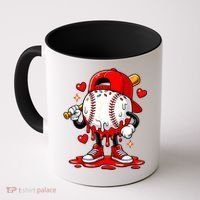 Baseball Drip Ice Cream Apparel Valentines Day Coffee Mug thumb 0
