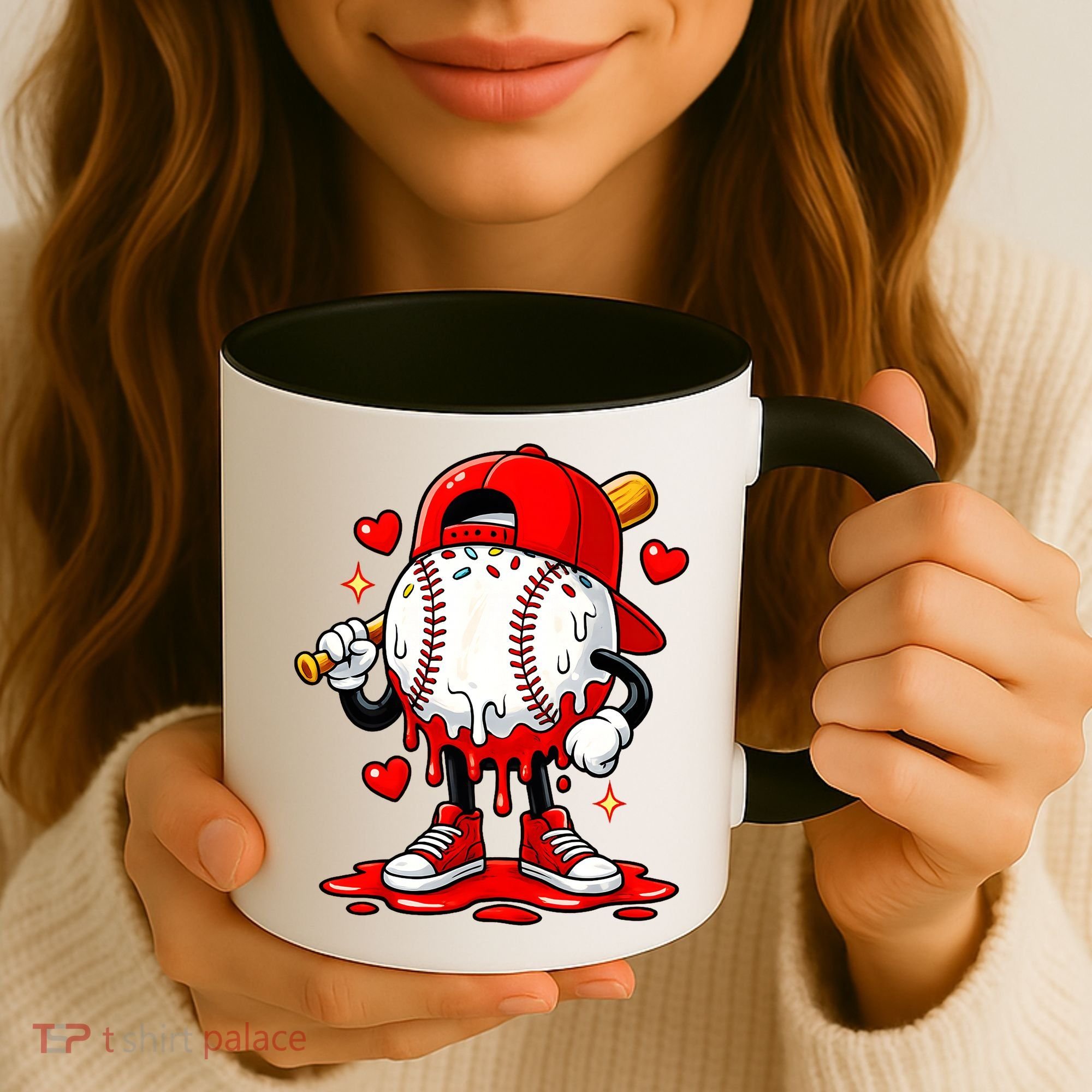 Baseball Drip Ice Cream Apparel Valentines Day Coffee Mug