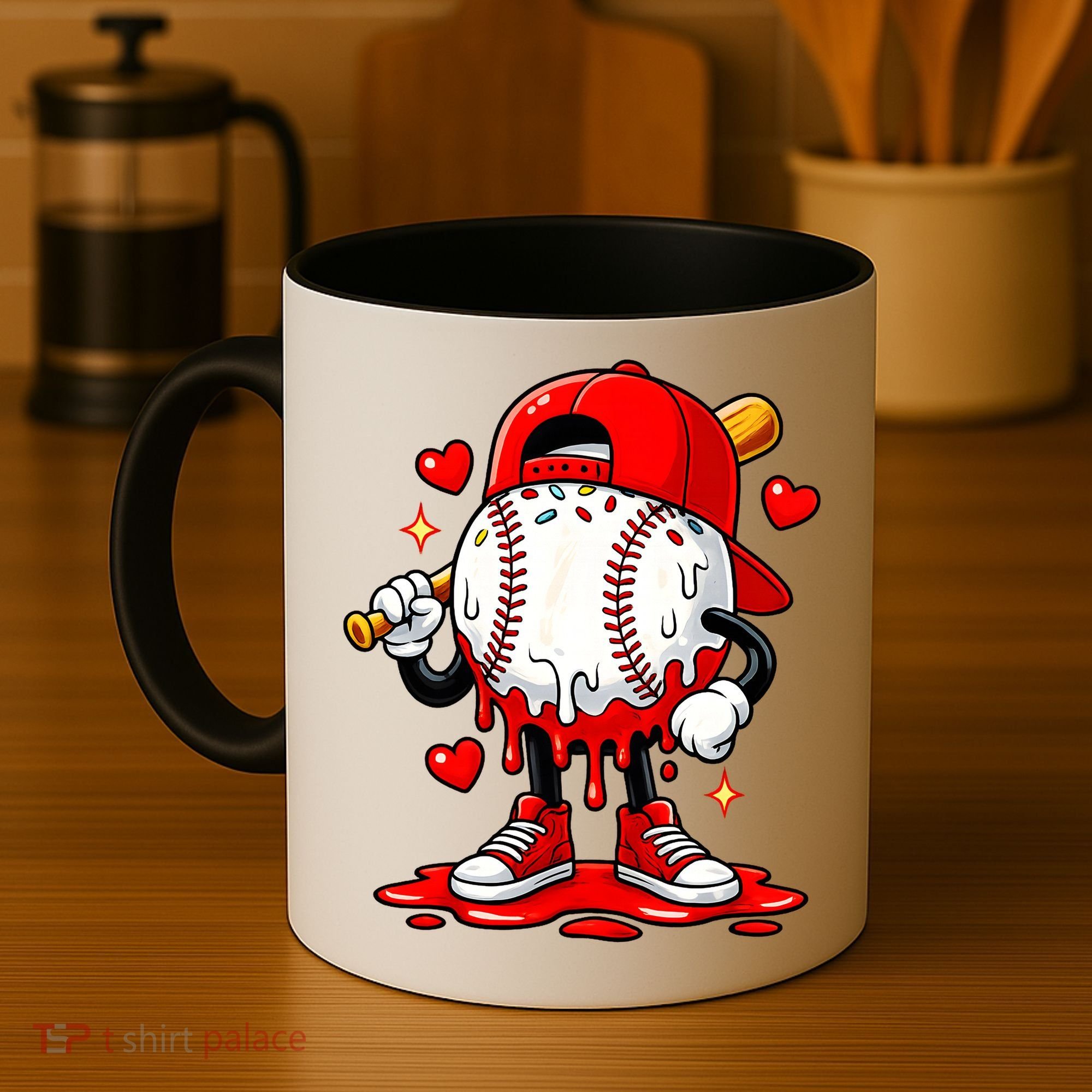 Baseball Drip Ice Cream Apparel Valentines Day Coffee Mug