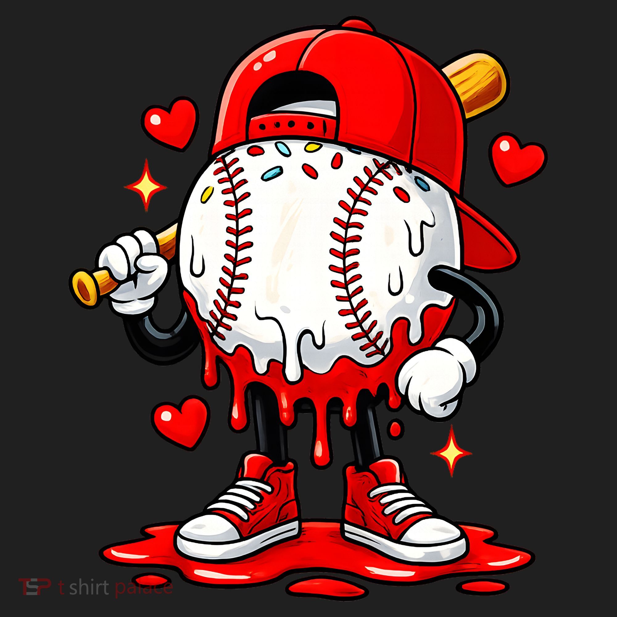 Baseball Drip Ice Cream Apparel Valentines Day Beanie