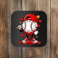 Baseball Drip Ice Cream Apparel Valentines Day Coaster thumb 0