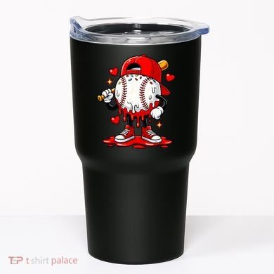 Baseball Drip Ice Cream Apparel Valentines Day Tumbler
