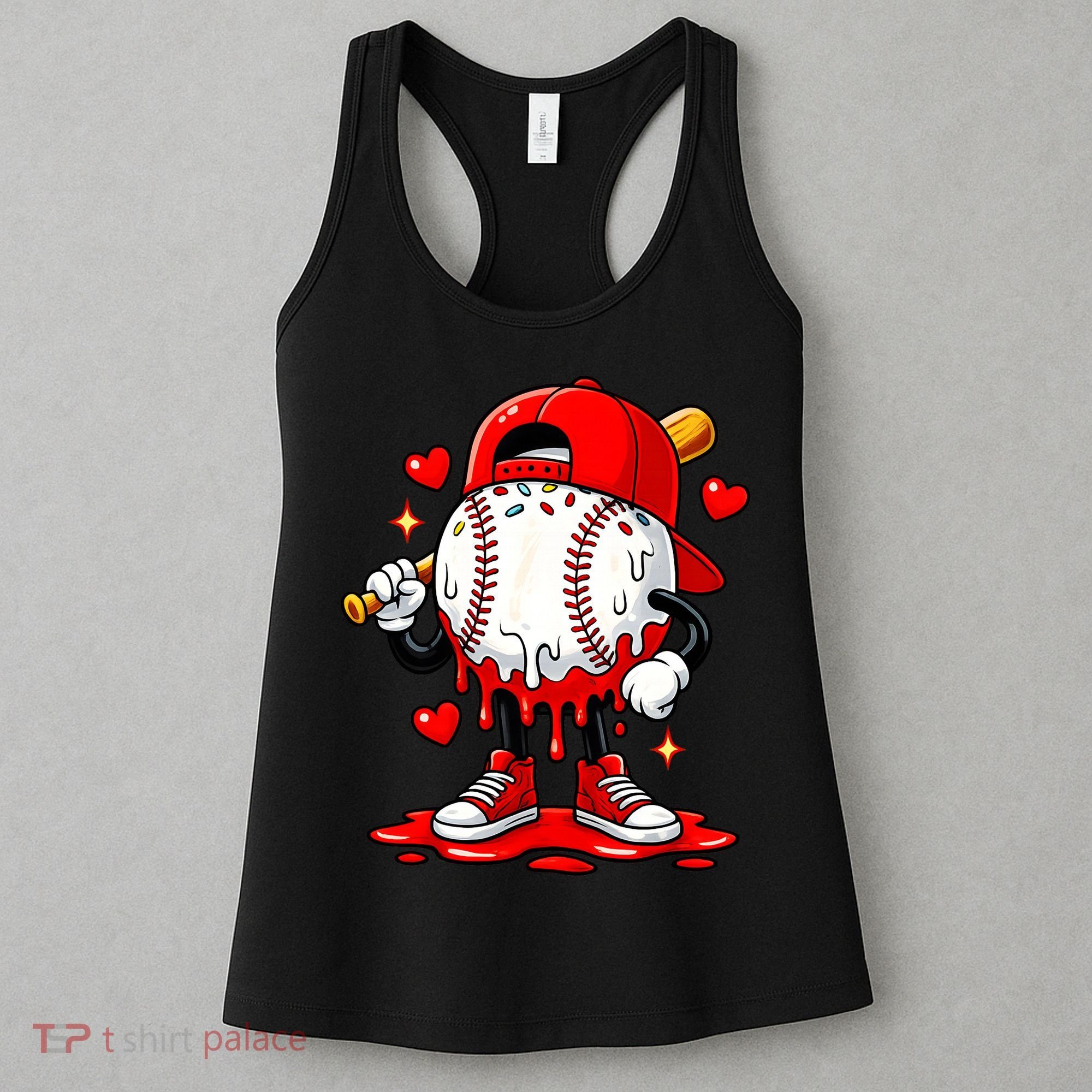 Baseball Drip Ice Cream Apparel Valentines Day Women's Tank Top