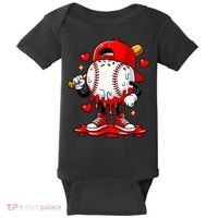 Baseball Drip Ice Cream Apparel Valentines Day Baby Bodysuit thumb 0