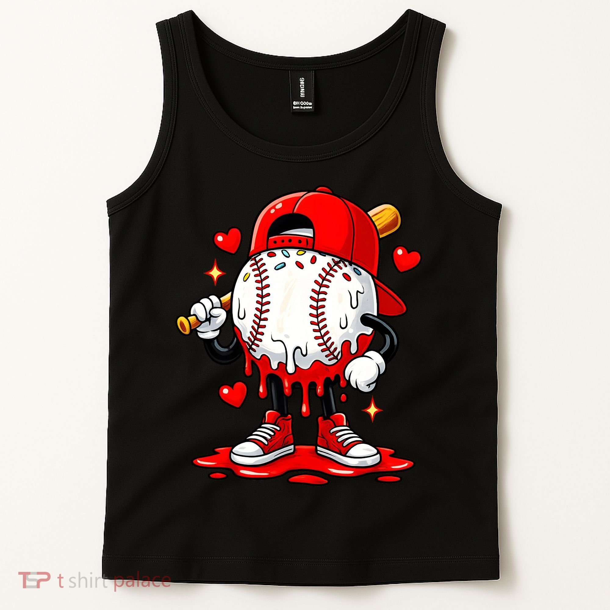 Baseball Drip Ice Cream Apparel Valentines Day Tank Top
