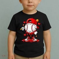 Baseball Drip Ice Cream Apparel Valentines Day Toddler T-Shirt thumb 2