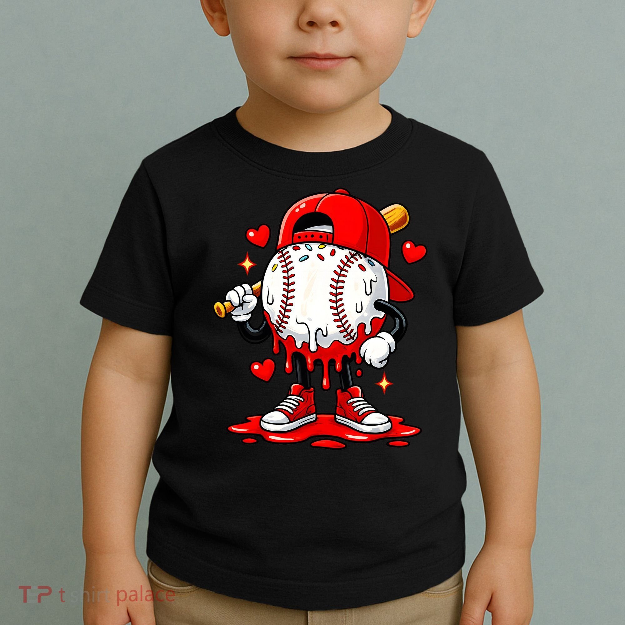 Baseball Drip Ice Cream Apparel Valentines Day Toddler T-Shirt