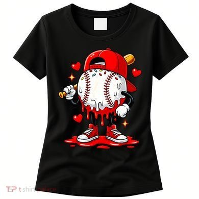 Baseball Drip Ice Cream Apparel Valentines Day Women's T-Shirt