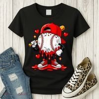 Baseball Drip Ice Cream Apparel Valentines Day Women's T-Shirt thumb 3