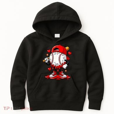 Baseball Drip Ice Cream Apparel Valentines Day Kids Hoodie