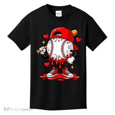 Baseball Drip Ice Cream Apparel Valentines Day Kids T-Shirt