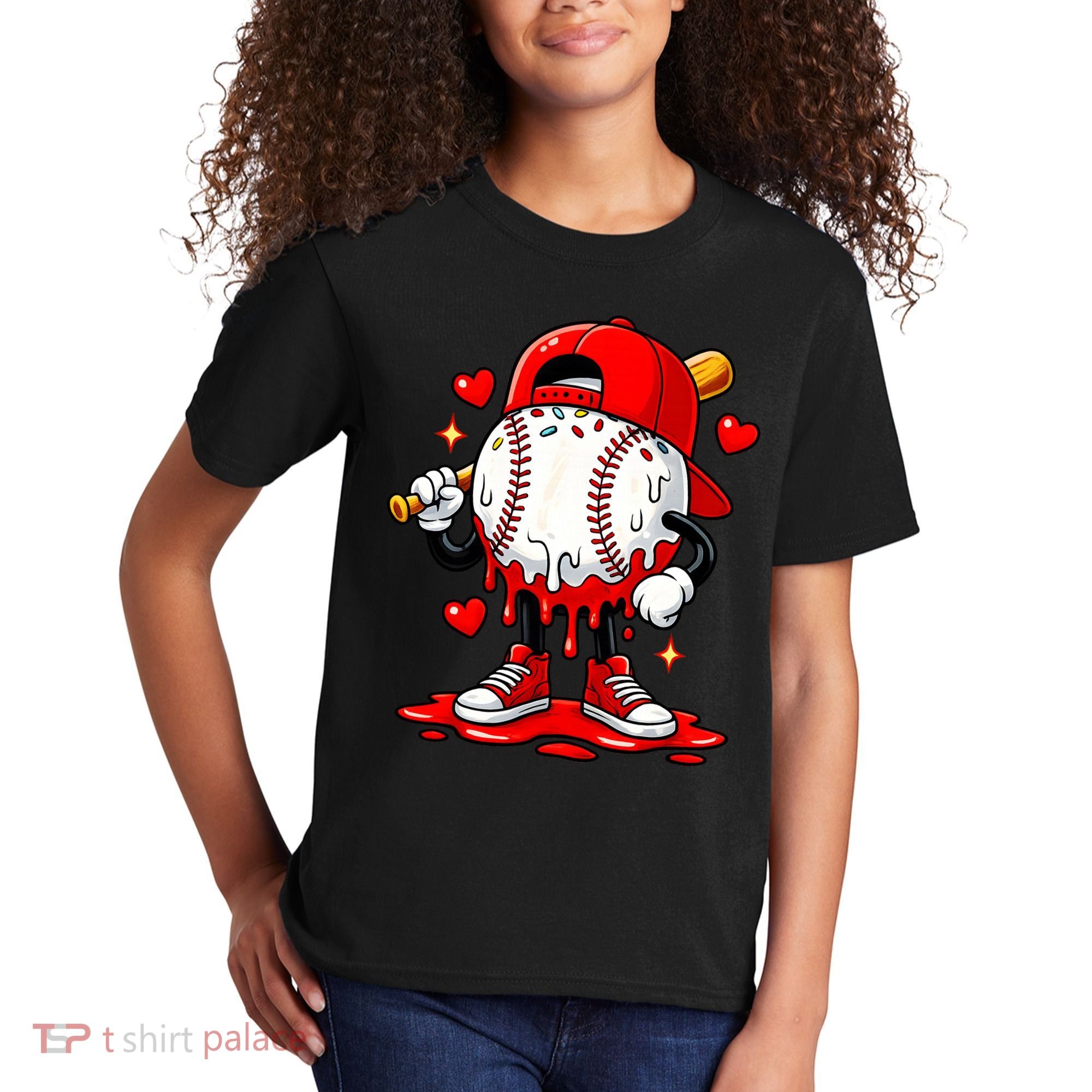 Baseball Drip Ice Cream Apparel Valentines Day Kids T-Shirt