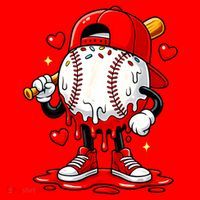 Baseball Drip Ice Cream Apparel Valentines Day Santa Hat thumb 1