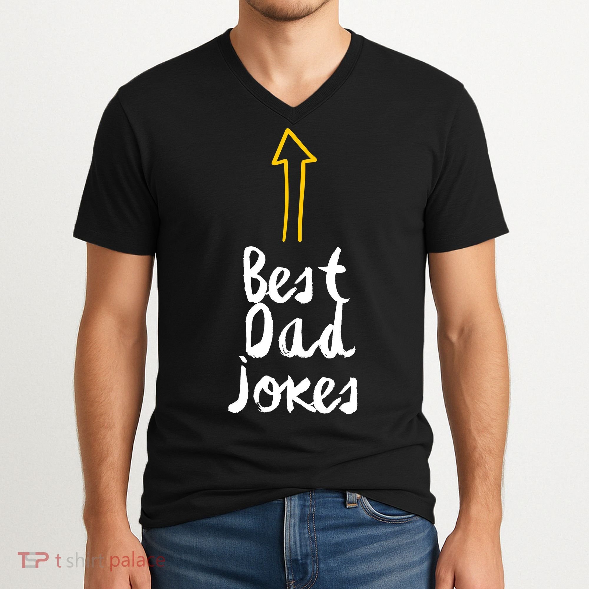 Best Dad Jokes Arrow Funny Gift V-Neck T-Shirt