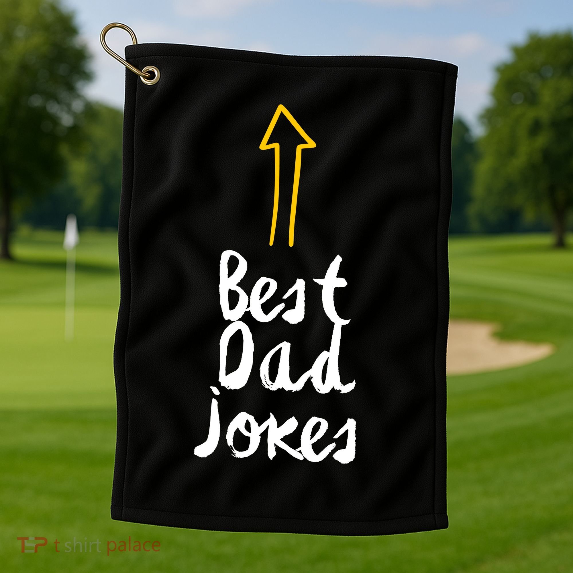 Best Dad Jokes Arrow Funny Gift Golf Towel