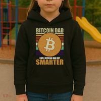 Bitcoin Dad Just Like A Regular Dad But Smarter Kids Hoodie thumb 3