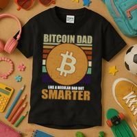 Bitcoin Dad Just Like A Regular Dad But Smarter Kids T-Shirt thumb 3