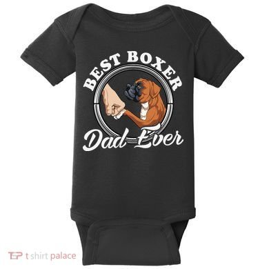 Boxer Dog Lovers Dad Design Boxer Dog Dad Baby Bodysuit