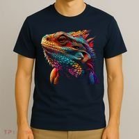 Bearded Dragon Lover Fun Colorful Cool Painting Art Cute Pet T-Shirt thumb 3
