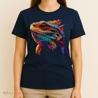 Bearded Dragon Lover Fun Colorful Cool Painting Art Cute Pet T-Shirt thumb 4