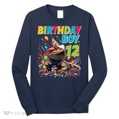 Bearded Dragon Lizard12th Birthday 12 Year Old Long Sleeve Shirt