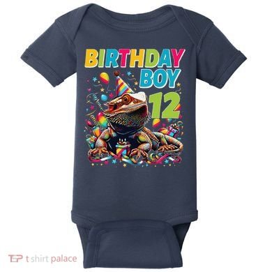 Bearded Dragon Lizard12th Birthday 12 Year Old Baby Bodysuit
