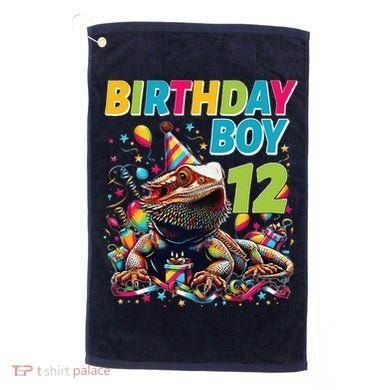 Bearded Dragon Lizard12th Birthday 12 Year Old Golf Towel