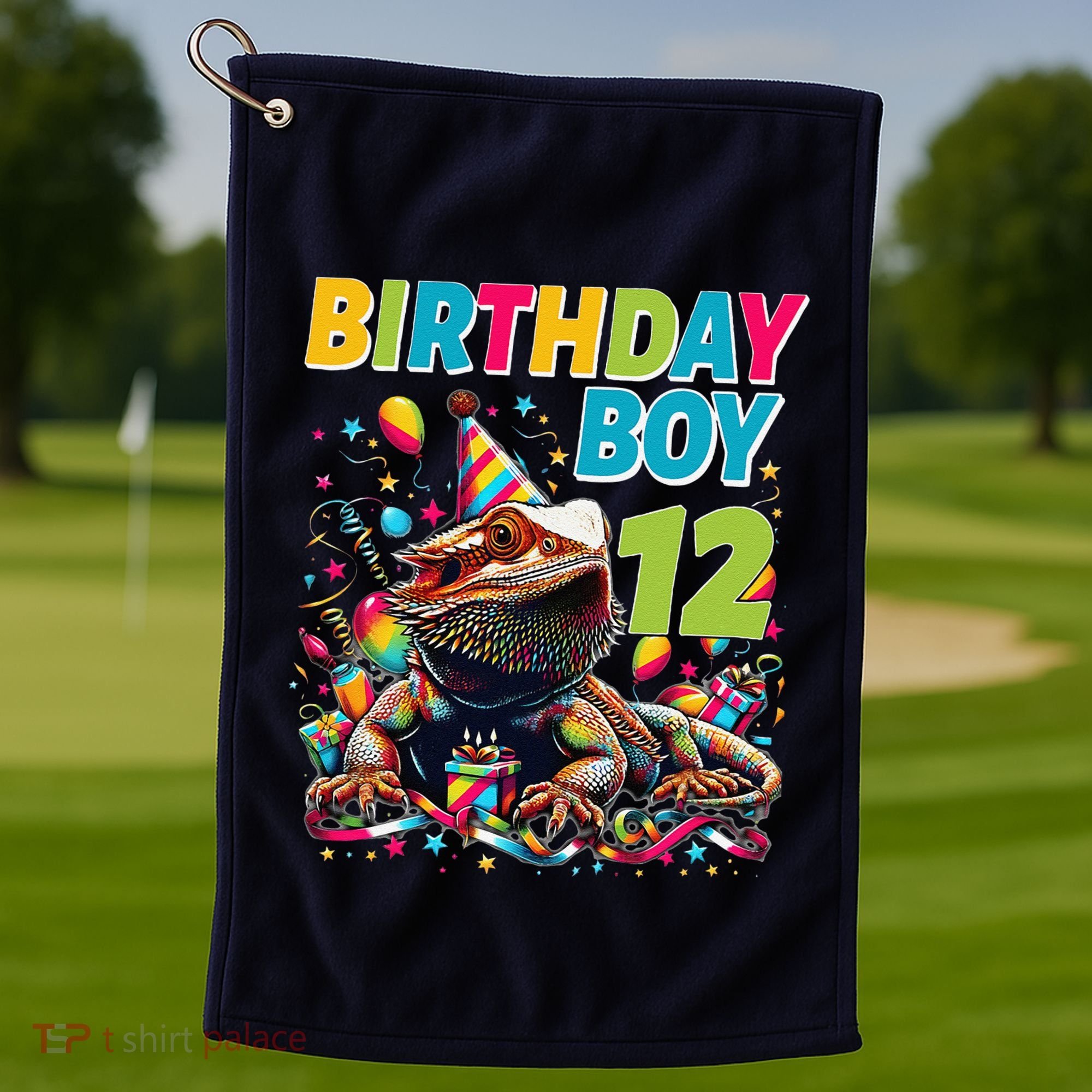 Bearded Dragon Lizard12th Birthday 12 Year Old Golf Towel