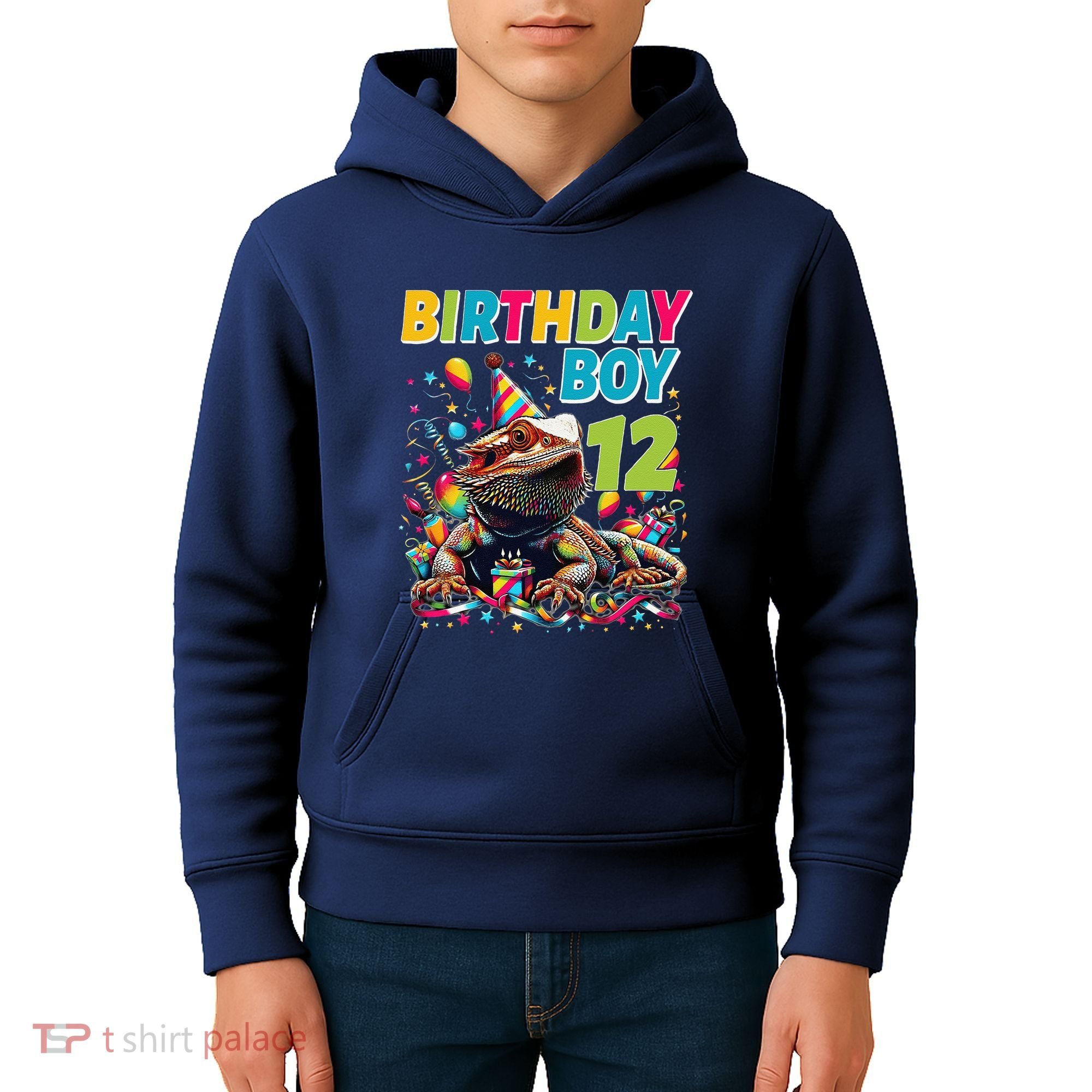 Bearded Dragon Lizard12th Birthday 12 Year Old Kids Hoodie