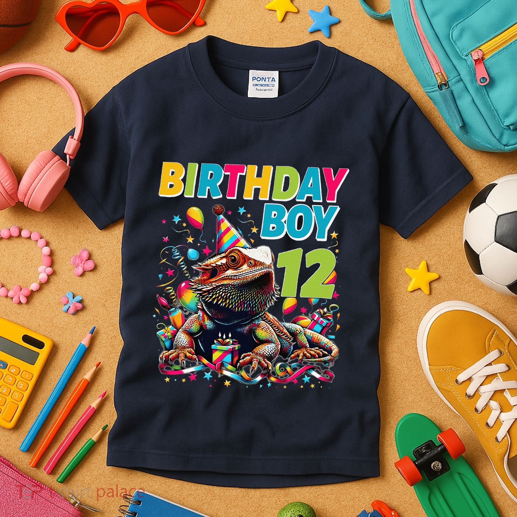 Bearded Dragon Lizard12th Birthday 12 Year Old Kids T-Shirt
